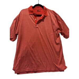 Slazenger Polo Shirt Mens Sz L‎ Red & White Split Hem Golf preppy career Capsule
